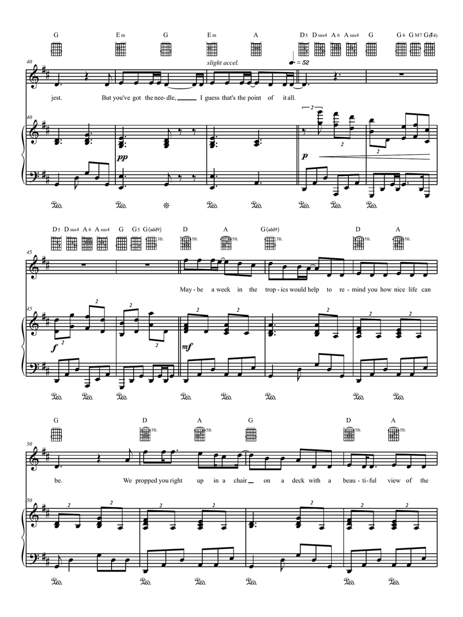 The Point Of It All Piano, Vocal, Guitar scores gallery preview page 4