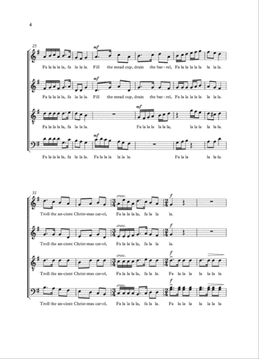 Deck the hall 4-Part scores gallery preview page 4