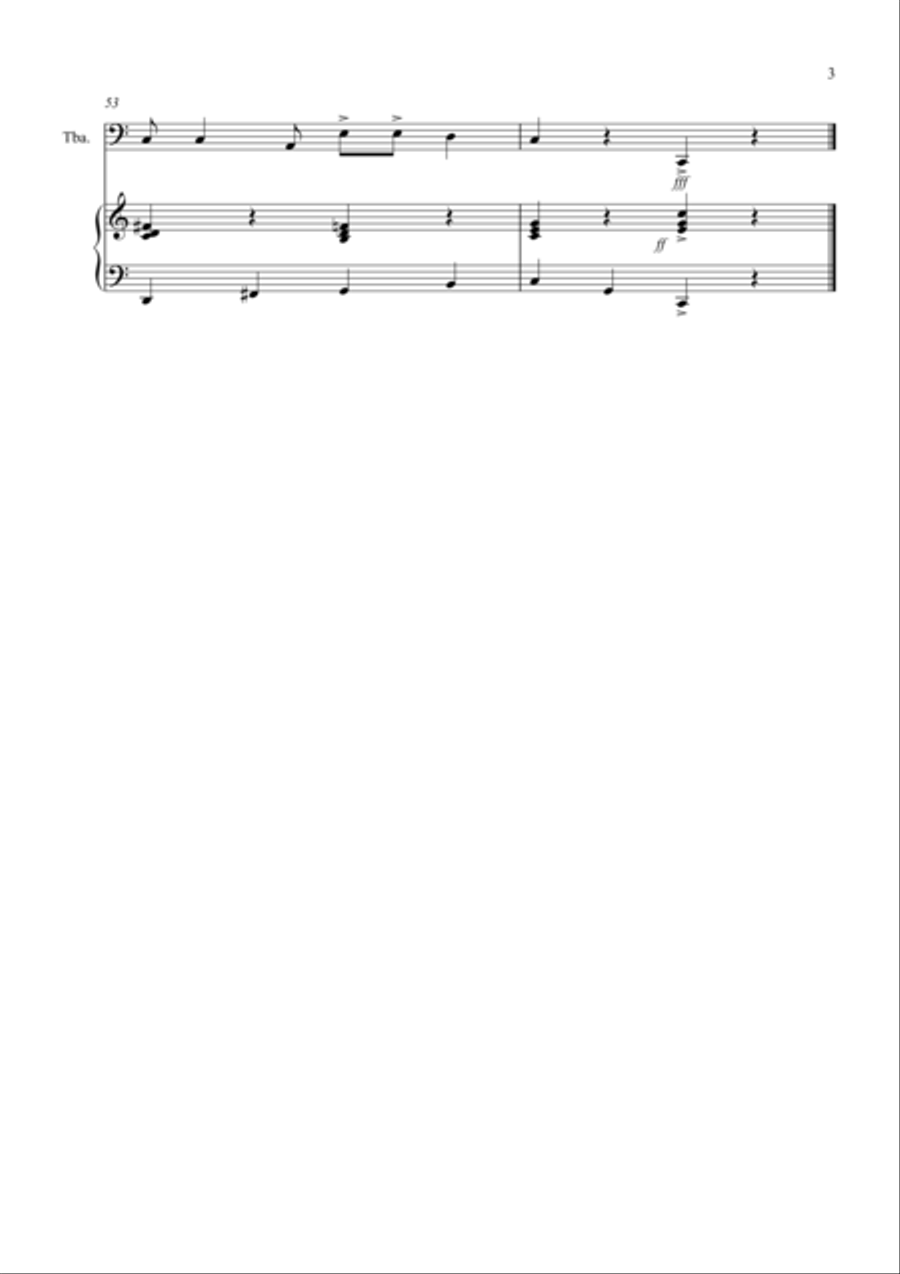 Burnie's Ragtime for Tuba and Piano Brass Duet scores gallery preview page 3