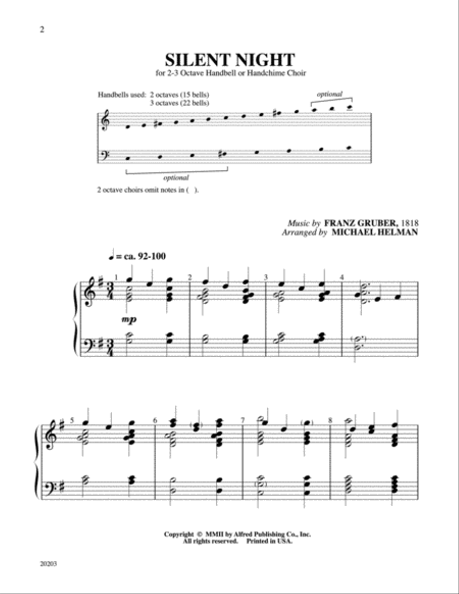 Silent Night Silent Night Handbell Choir scores gallery preview page 2