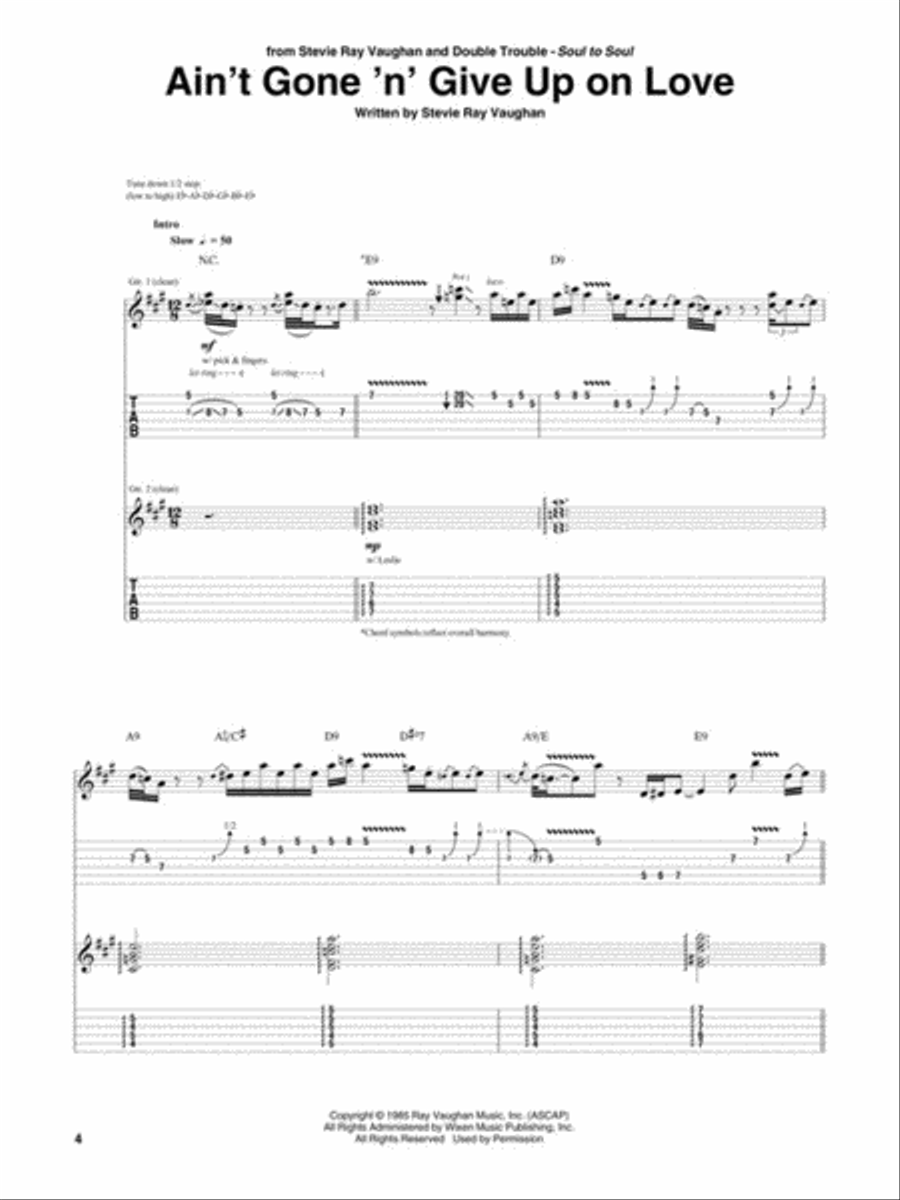 Stevie Ray Vaughan – Plays Slow Blues Electric Guitar scores gallery preview page 3
