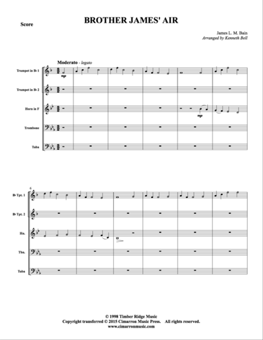 Brother James' Air Brass Quintet scores gallery preview page 2