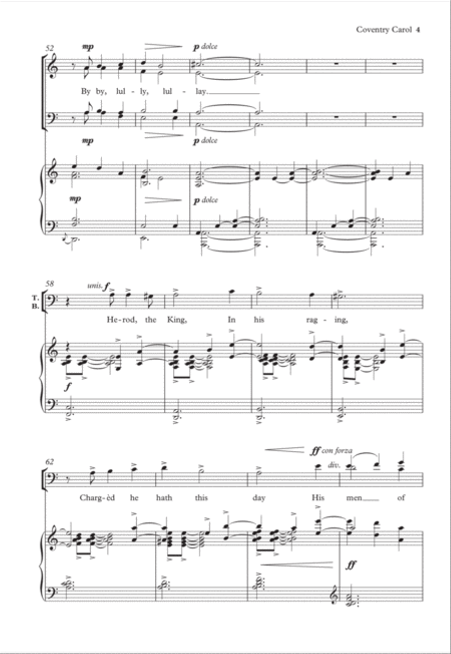 Coventry Carol Coventry Carol 4-Part scores gallery preview page 4