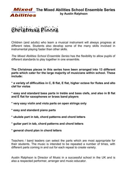 COMPLETE Christmas ensemble pack (5 pieces) - Mixed Abilities Ensembles for Classroom Groups image number null