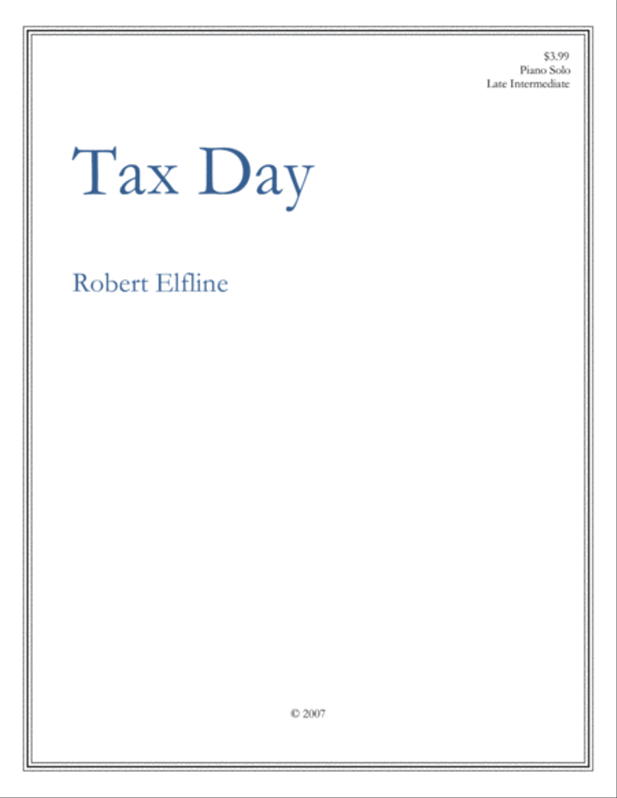Tax Day Tax Day Piano Solo scores gallery preview page 1