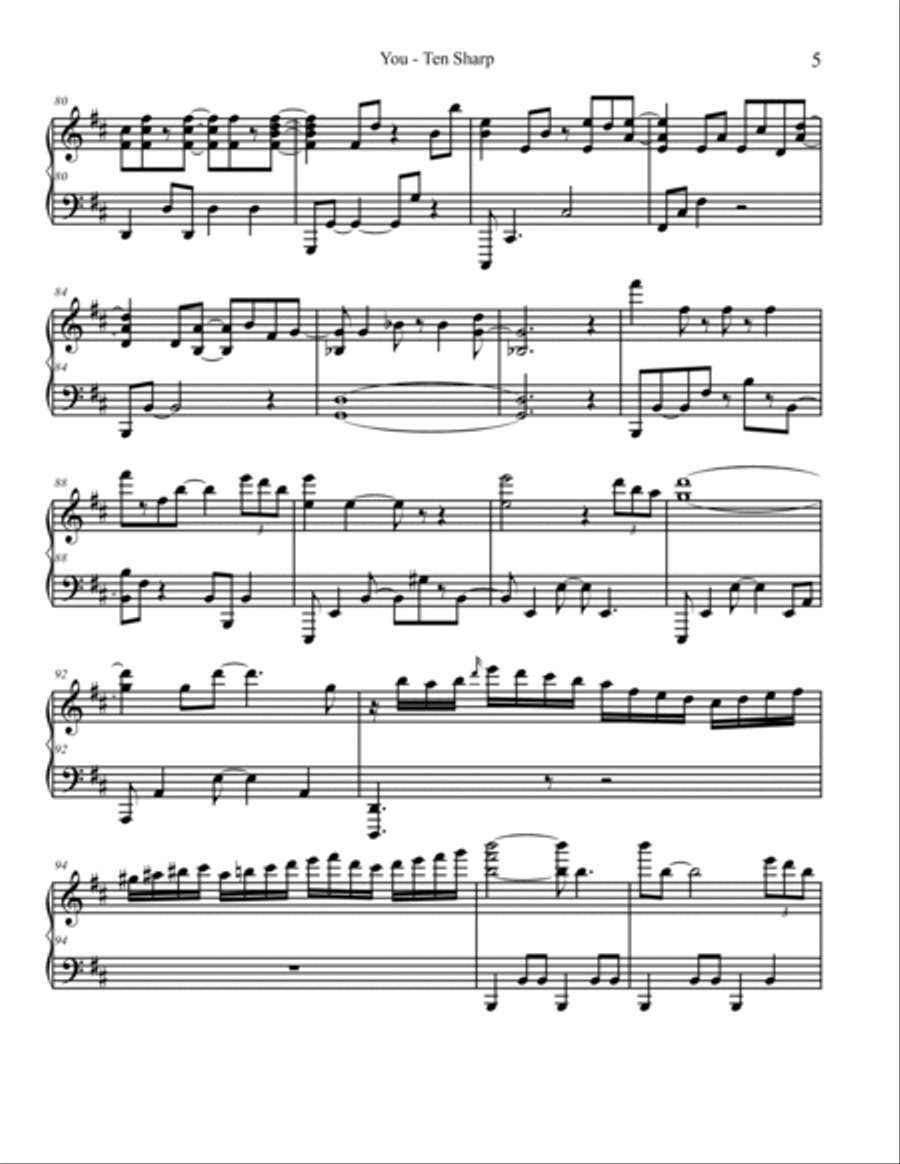 You Piano Solo scores gallery preview page 5