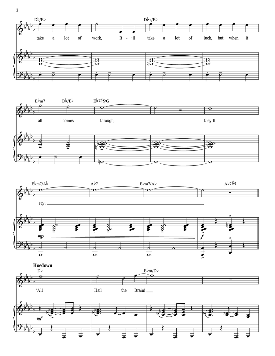 All Hail The Brain / Terminal Illness (from 13: The Musical) Piano, Vocal scores gallery preview page 2