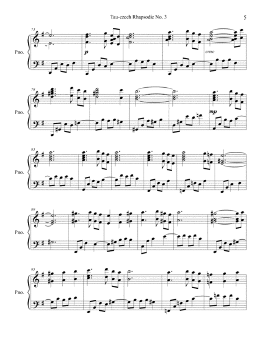 Tau-czech Rhapsodie No. 3 Piano Method scores gallery preview page 5