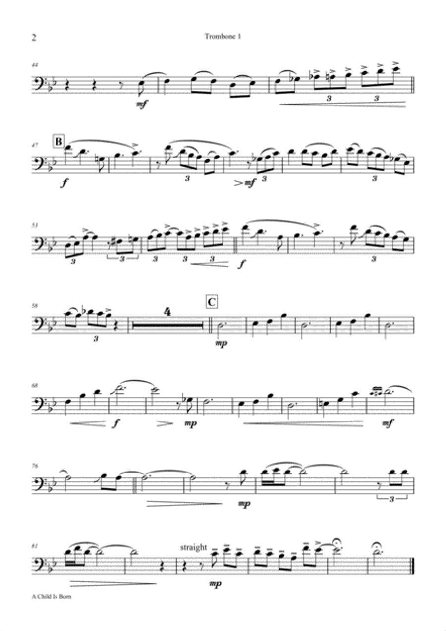 A Child Is Born Trombone Solo scores gallery preview page 5