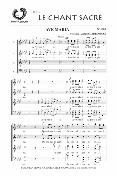 Ave Maria 4-Part - Sheet Music