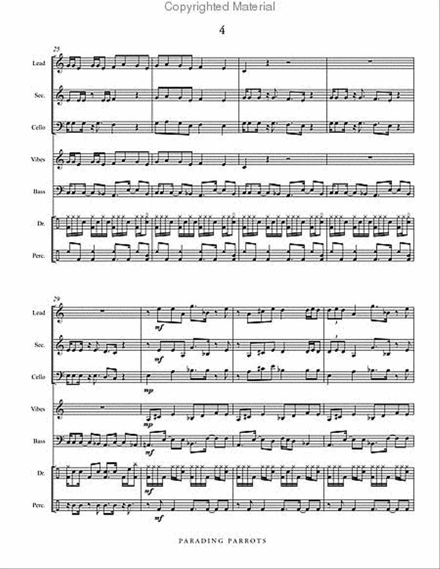 Parading Parrots Steel Drum Band scores gallery preview page 5