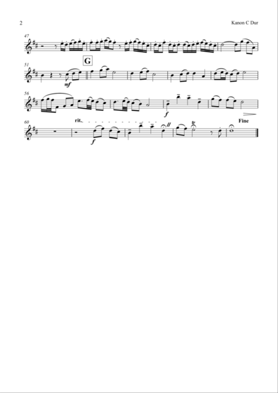Kanon C-Dur - Saxophone Quartet Saxophone Quartet scores gallery preview page 6