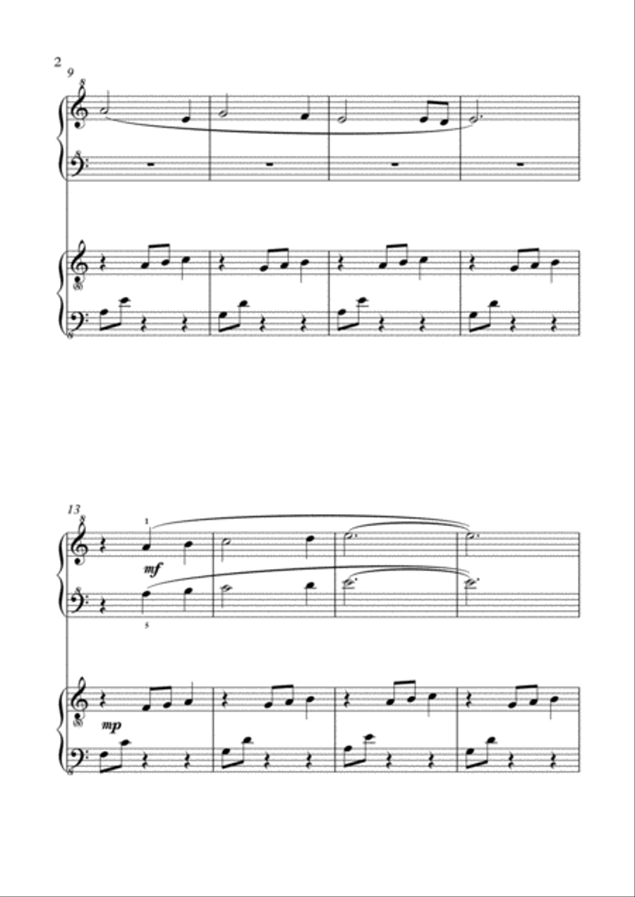 Waiting for the Rain (duet for 4 hands, 1 piano) Easy Piano scores gallery preview page 2