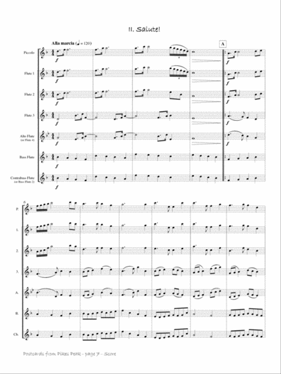 Postcards from Pikes Peak for Flute Choir Flute Choir scores gallery preview page 3