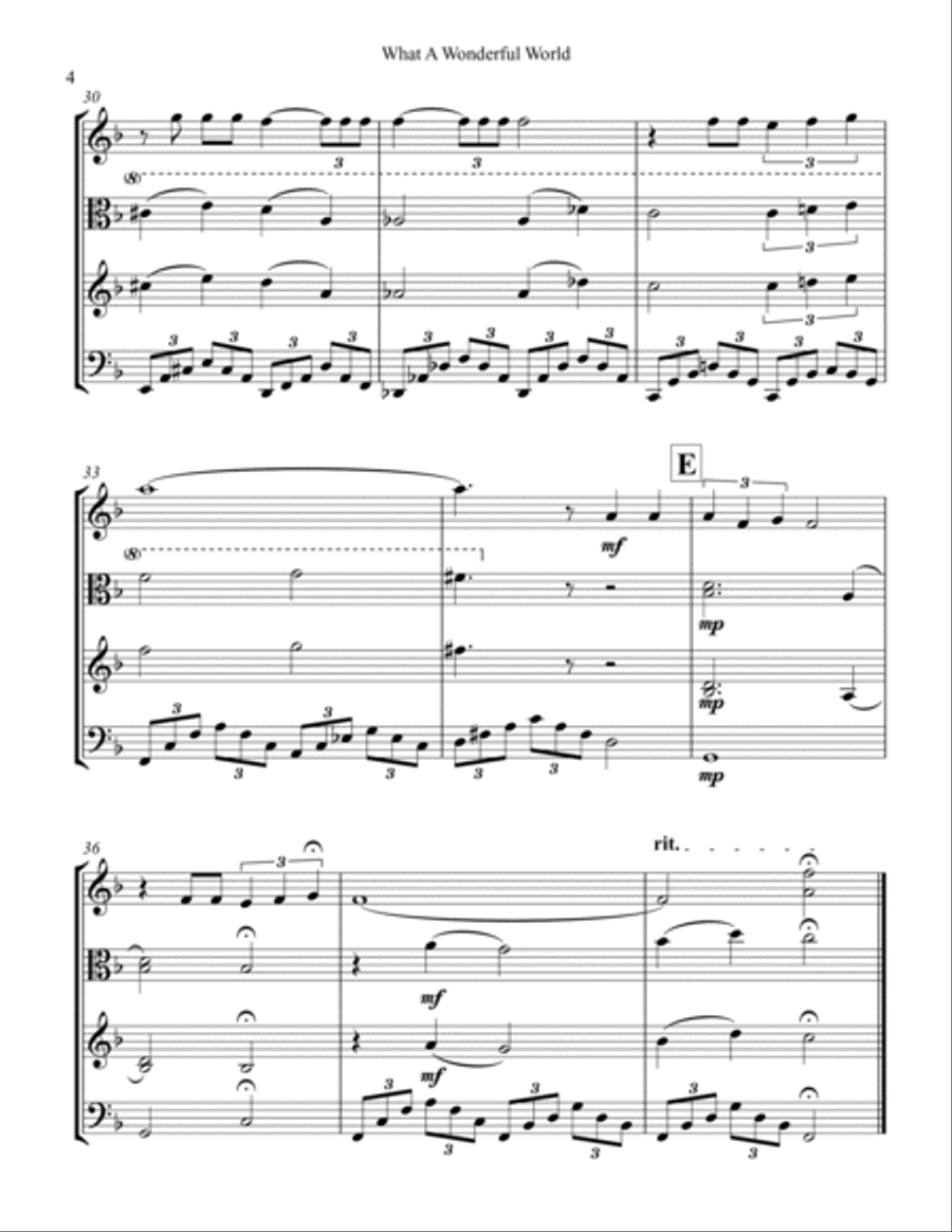 What A Wonderful World String Trio scores gallery preview page 4
