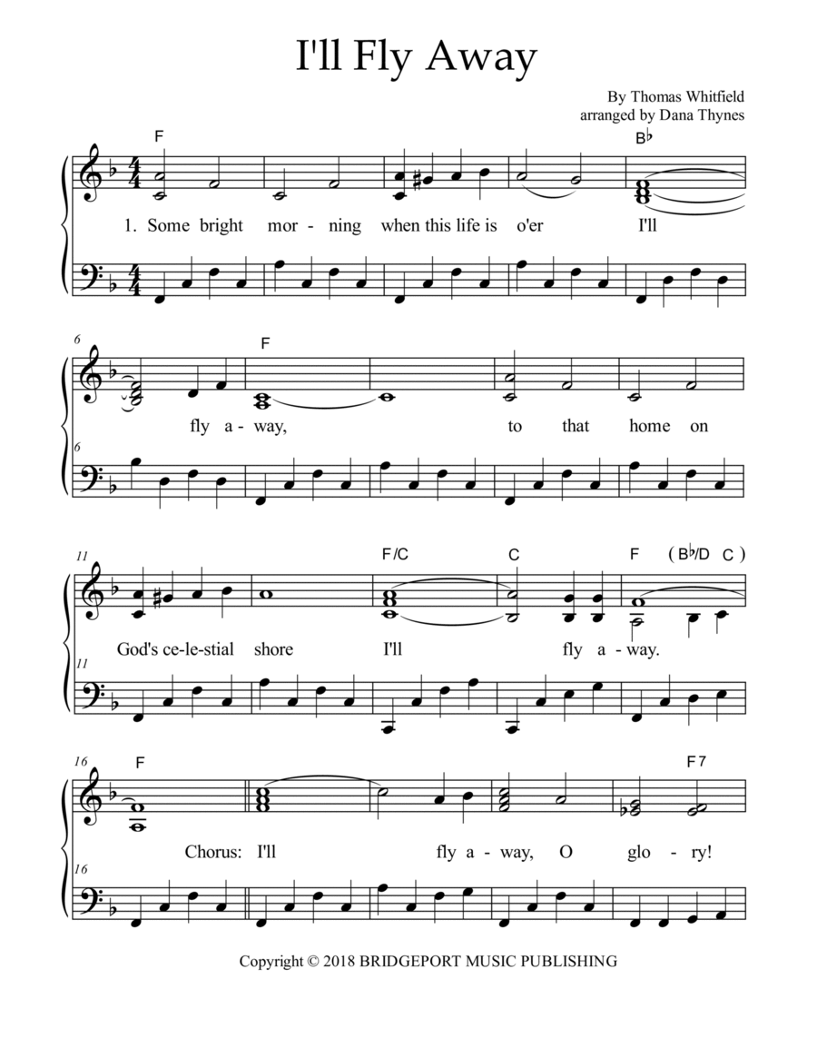 I'll Fly Away Voice scores gallery preview page 1