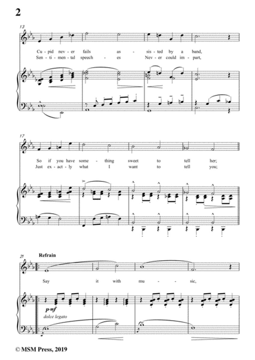 Irving Berlin-Say It With Music,in E flat Major,for Voice and Piano image number null