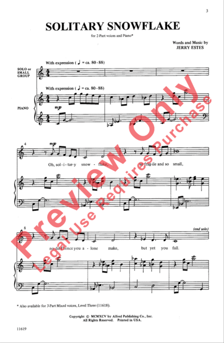 Solitary Snowflake Solitary Snowflake 2-Part scores gallery preview page 2