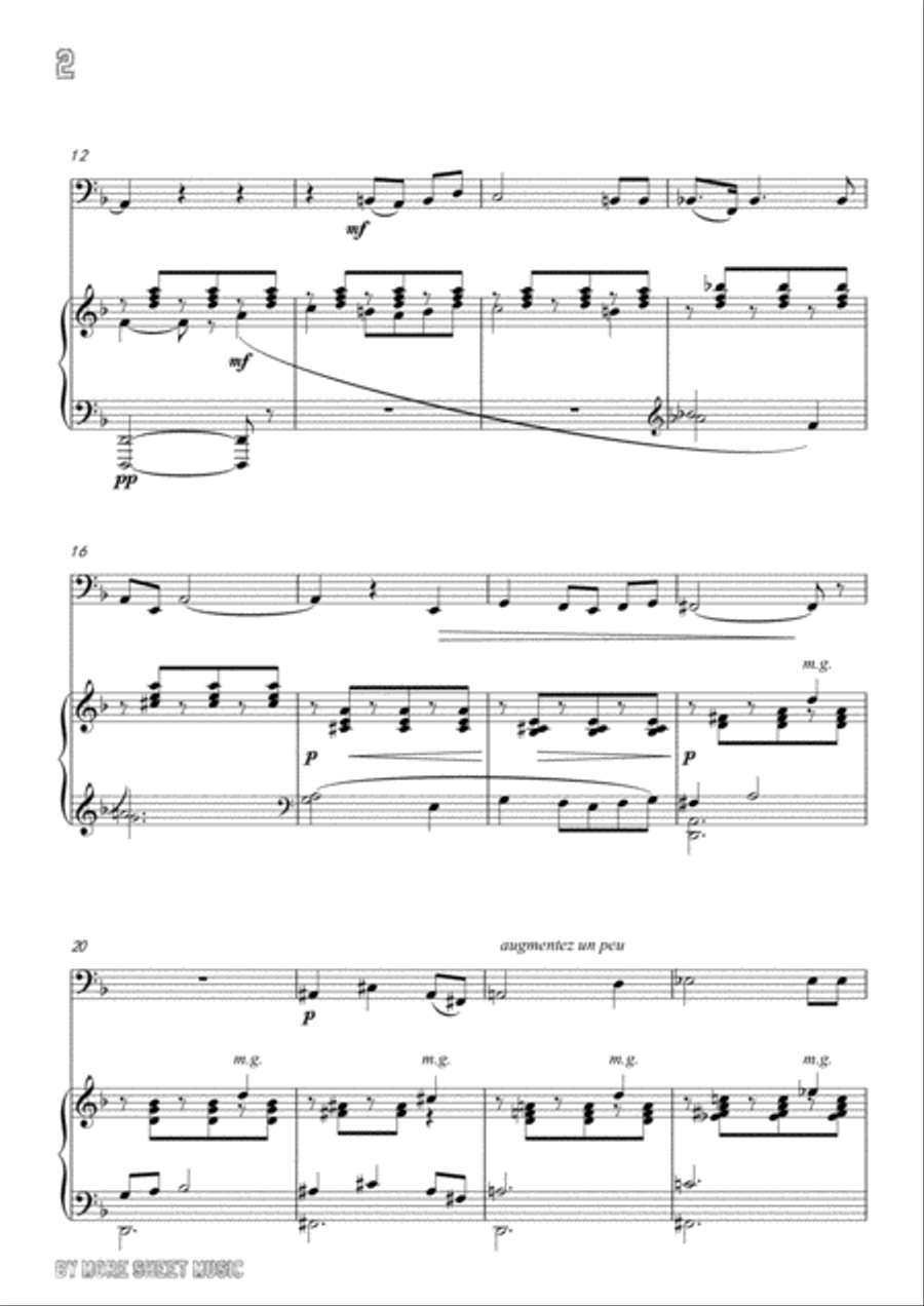 Chausson-Le temps des lilas, for Cello and Piano Piano scores gallery preview page 4