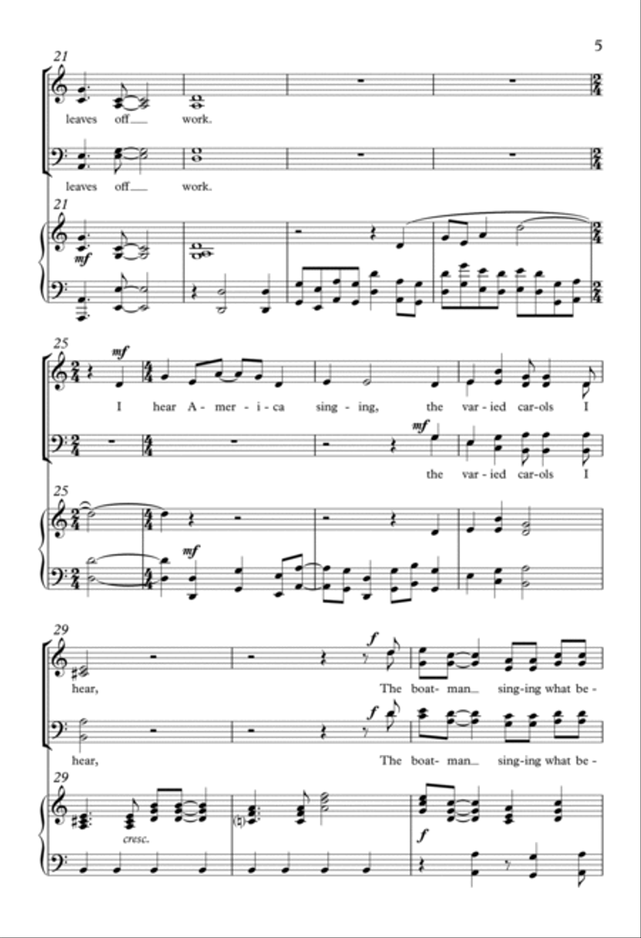I Hear America Singing I Hear America Singing 4-Part scores gallery preview page 3