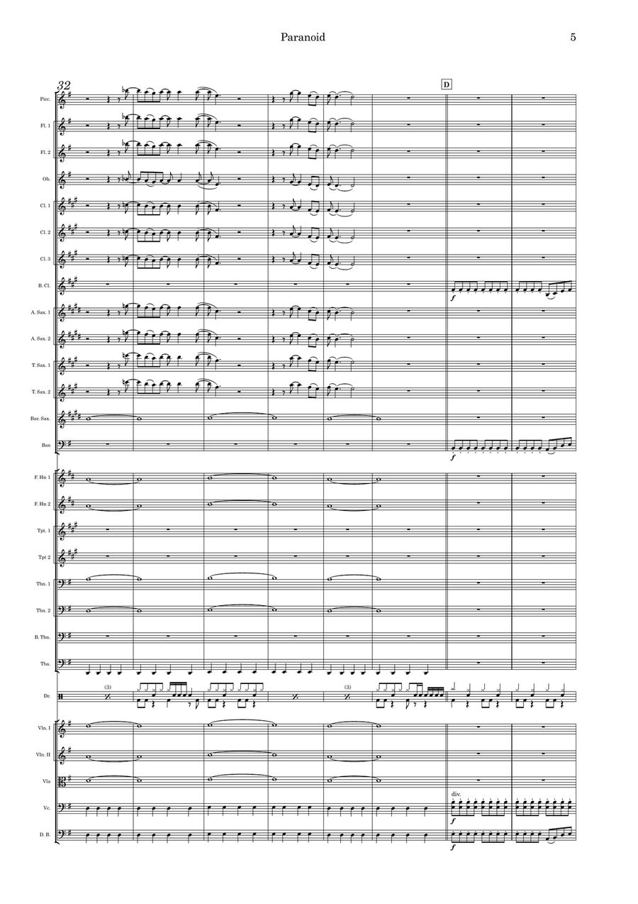 Paranoid Full Orchestra scores gallery preview page 5