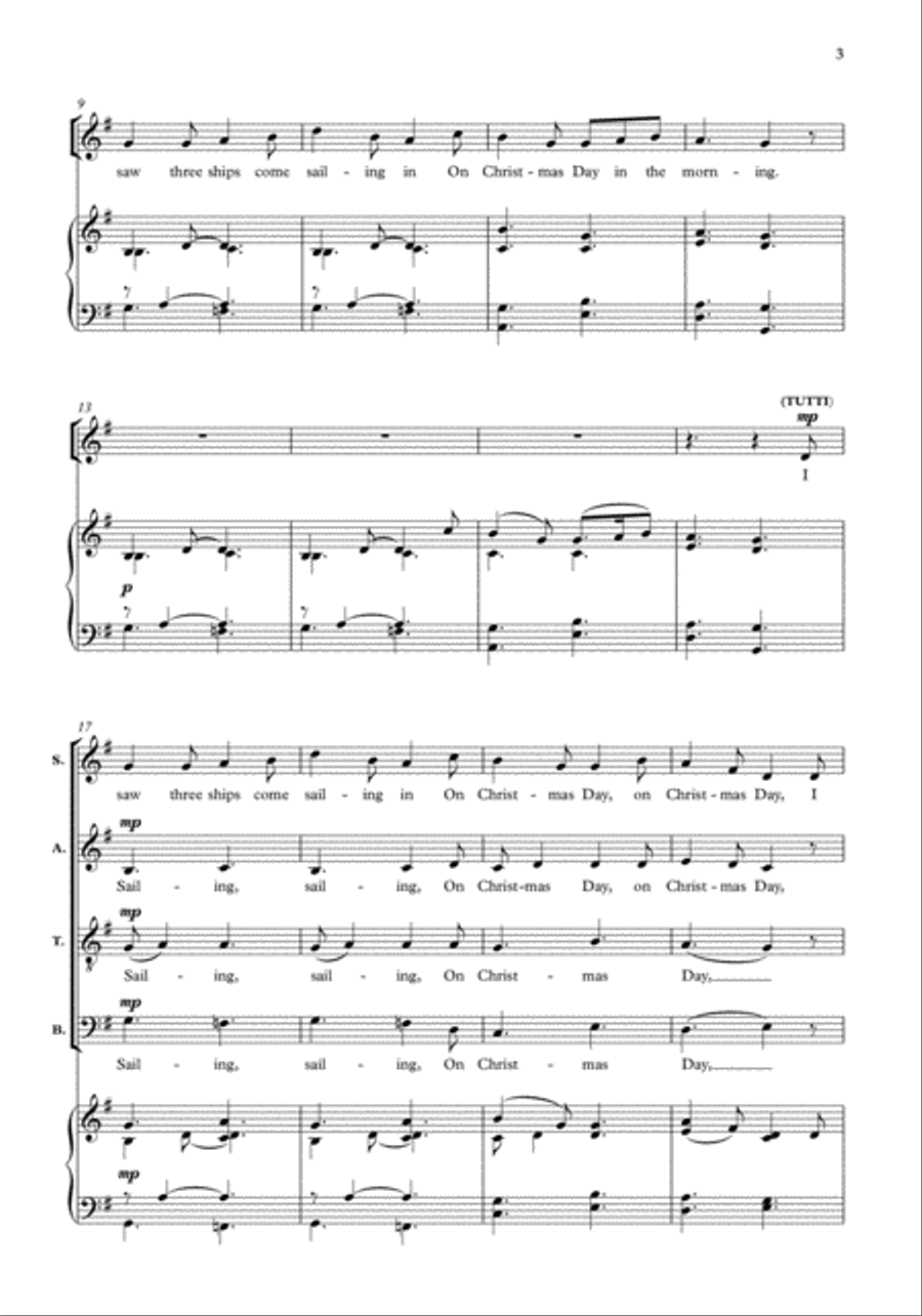 I saw three ships I saw three ships 4-Part scores gallery preview page 3