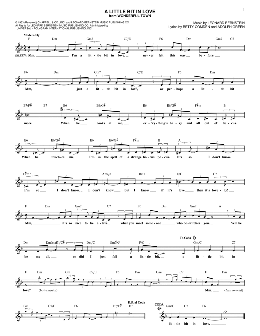 A Little Bit In Love Piano scores gallery preview page 1