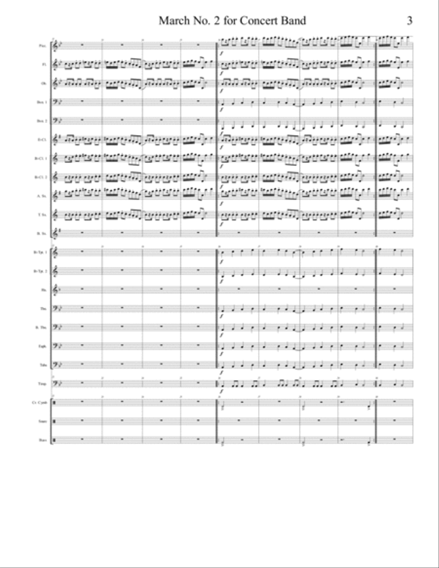 March No. 2 for Concert Band Concert Band scores gallery preview page 3
