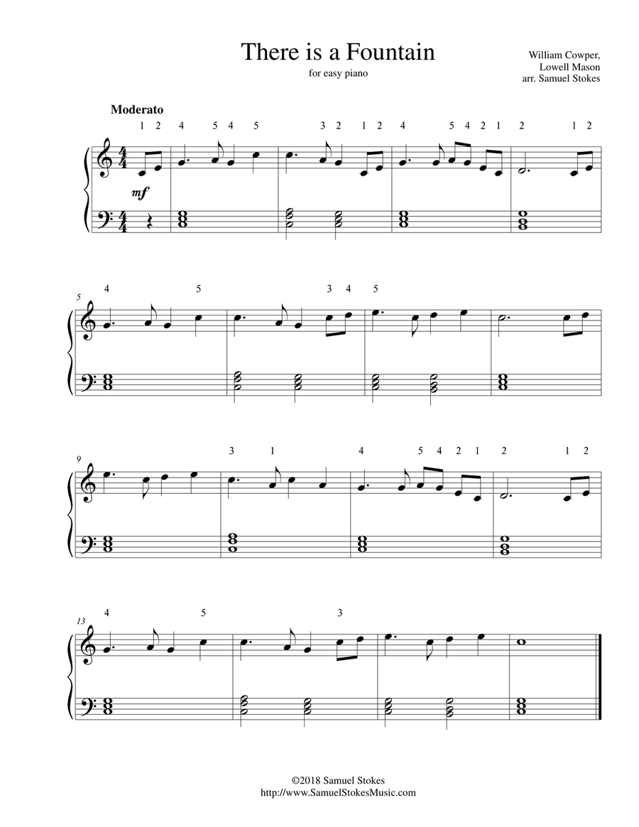There is a Fountain - for easy piano Easy Piano scores gallery preview page 1