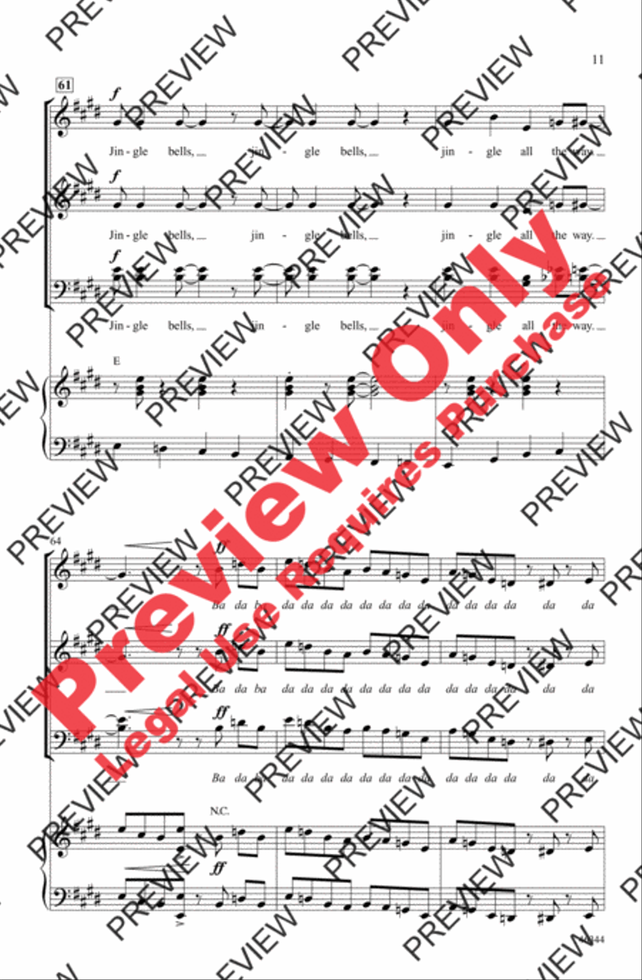 Jingle Bells Jingle Bells 4-Part scores gallery preview page 11