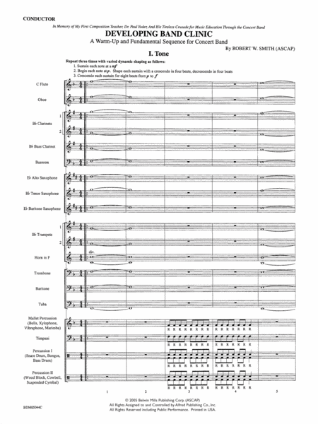 Developing Band Clinic (A Warm-Up and Fundamental Sequence for Concert Band): Score