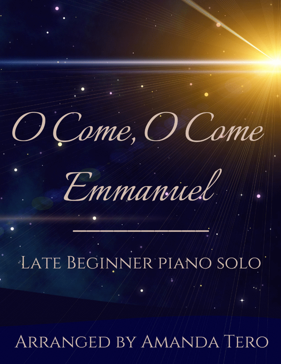 O Come, O Come, Emmanuel – Late Beginner/Elementary Christmas Piano Sheet Music Solo Easy Piano scores gallery preview page 1