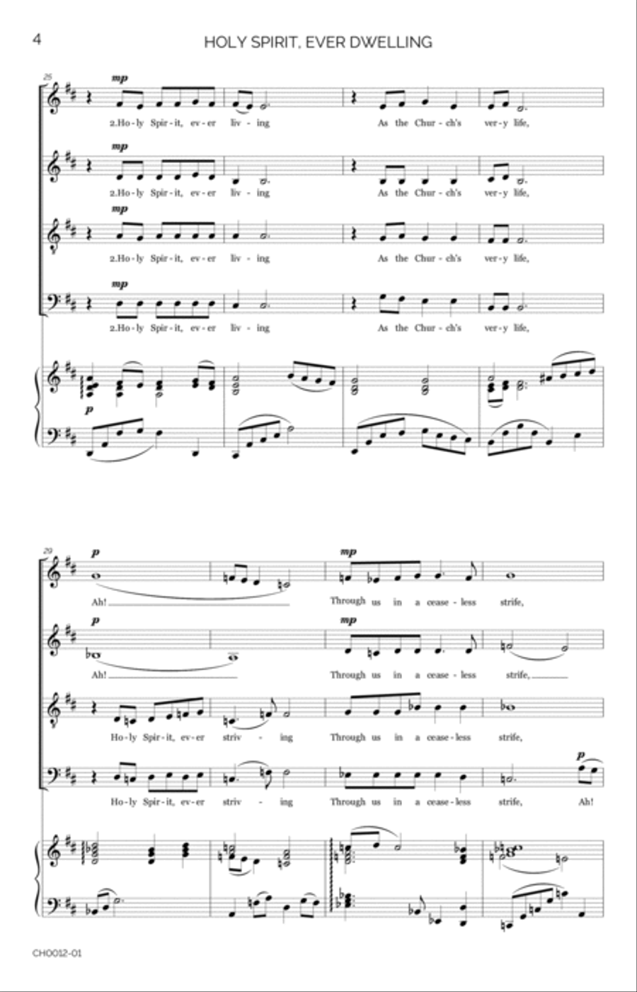 Holy Spirit, Ever Dwelling (No Natal) 4-Part scores gallery preview page 4