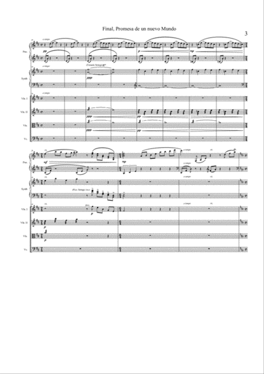 Final, Promesa de un nuevo mundo (Ending, Gramophone song) Chamber Orchestra scores gallery preview page 3