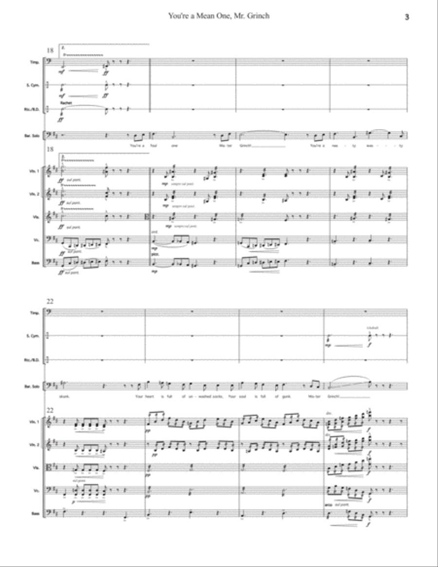 You're A Mean One, Mr. Grinch Small Ensemble scores gallery preview page 3