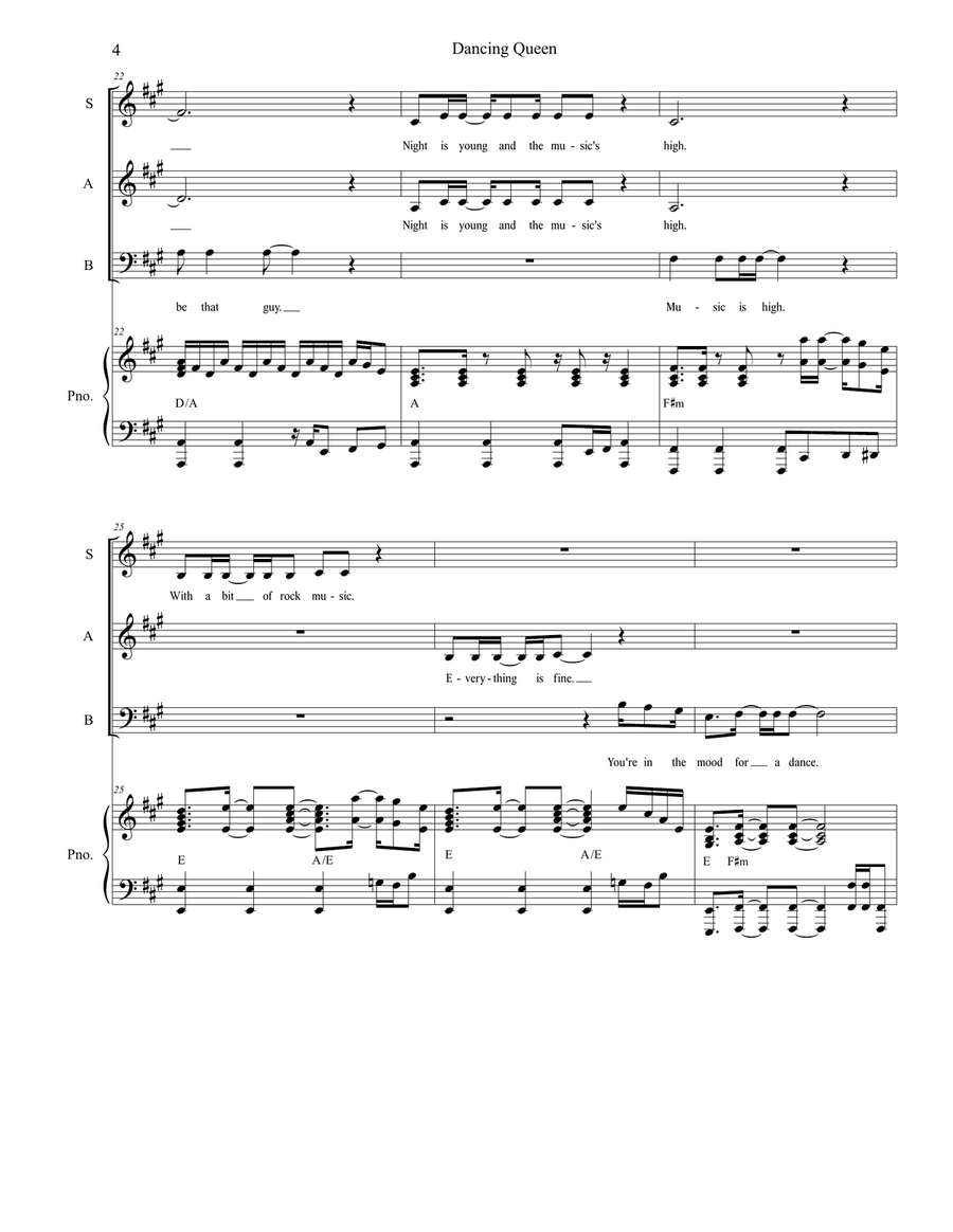 Dancing Queen Dancing Queen 4-Part scores gallery preview page 4