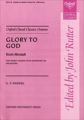 Book cover for Glory to God from Messiah