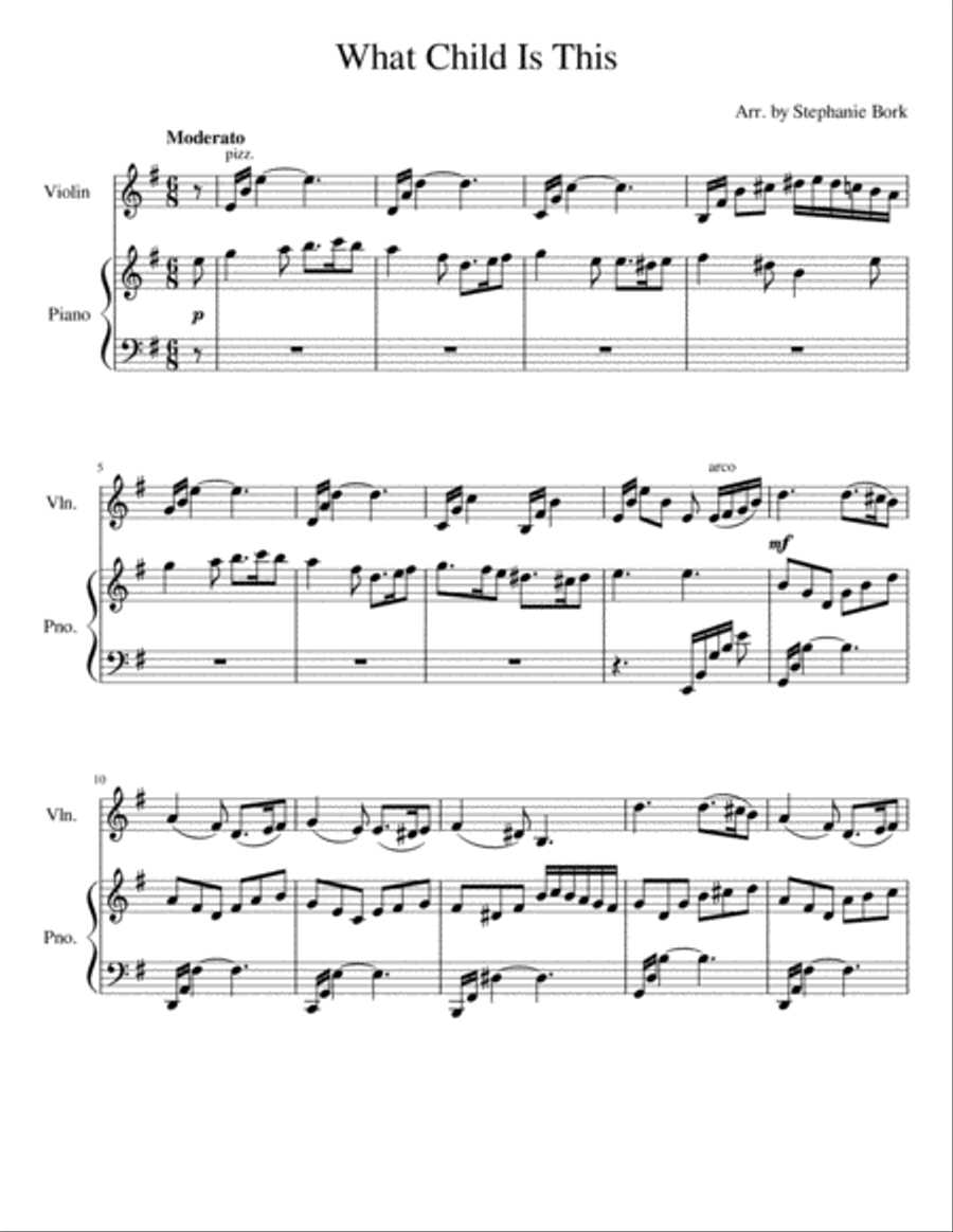 What Child Is This Violin Solo scores gallery preview page 1