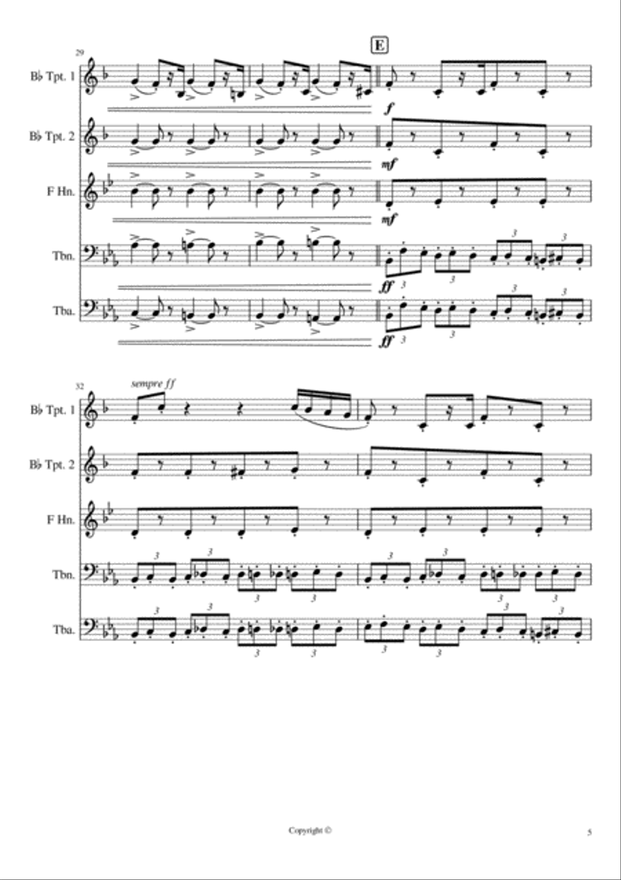 March from Symphony no. 6 Pathétique, Op. 74 - PI Tchaikovsky Brass Ensemble scores gallery preview page 5