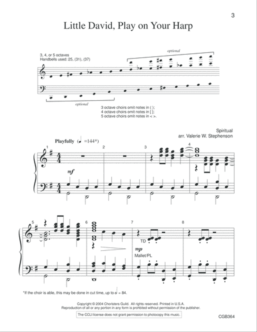 Little David, Play on Your Harp Handbell Choir scores gallery preview page 3