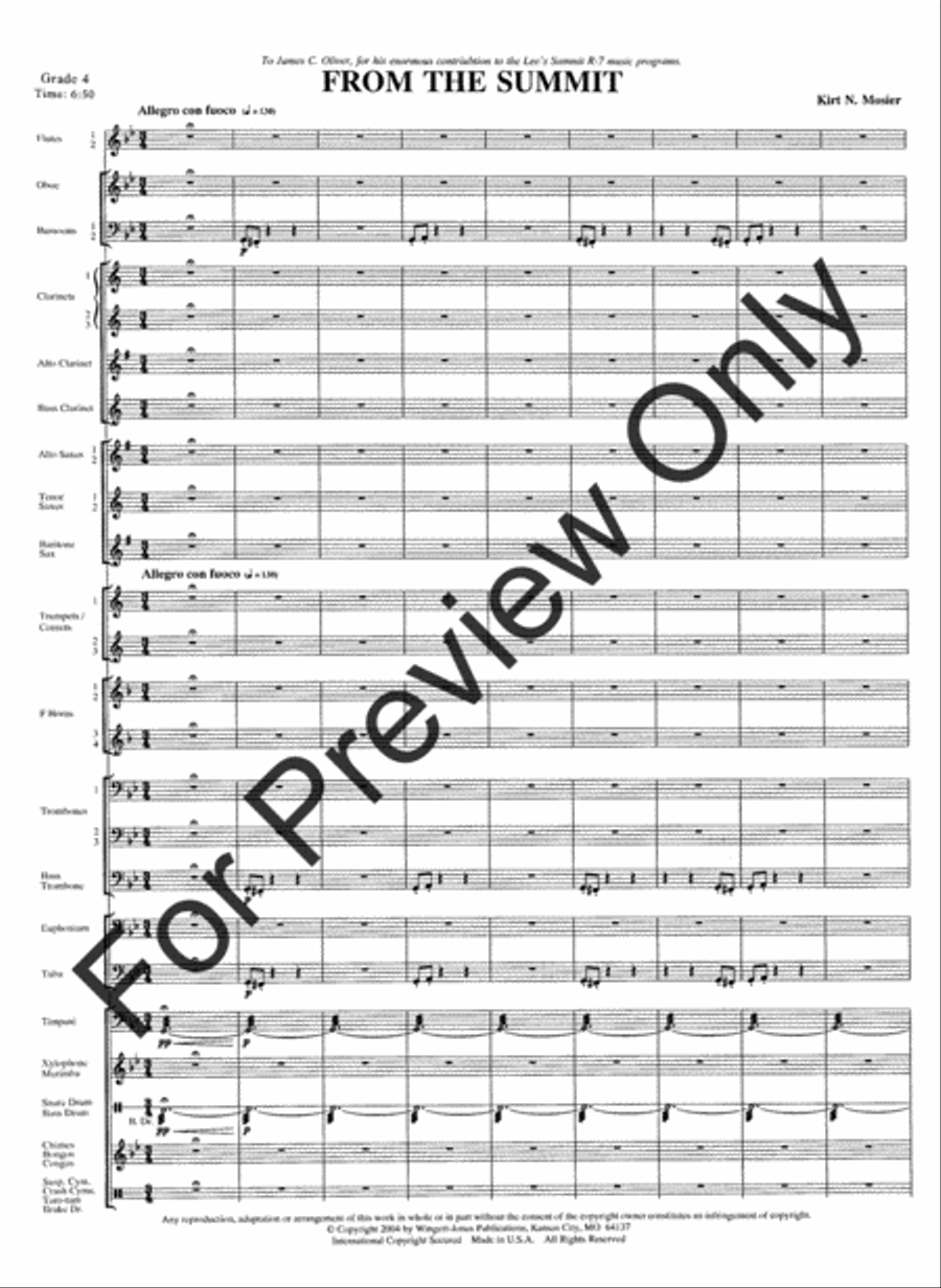 From The Summit (Score) Concert Band scores gallery preview page 4