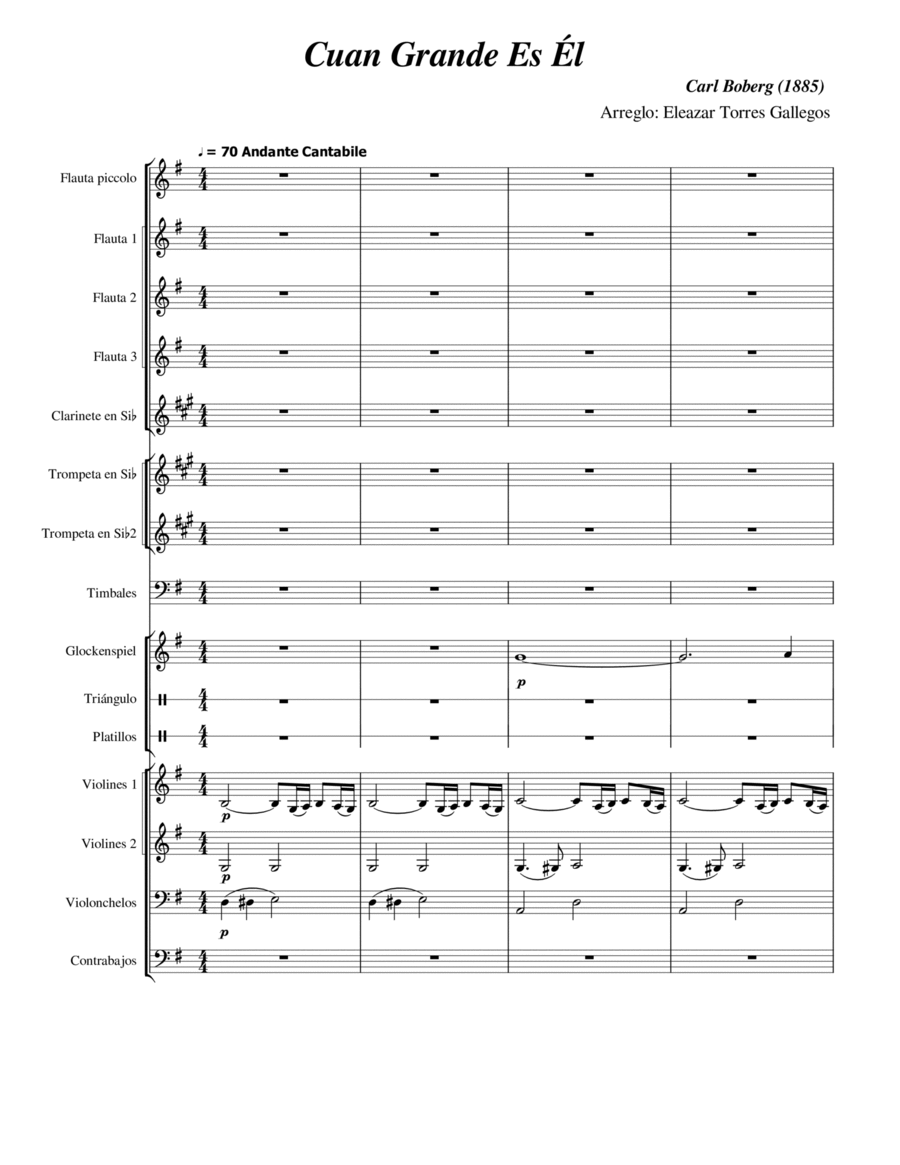 How Great Thou Art / Cuan Grande es Él Full Orchestra scores gallery preview page 1