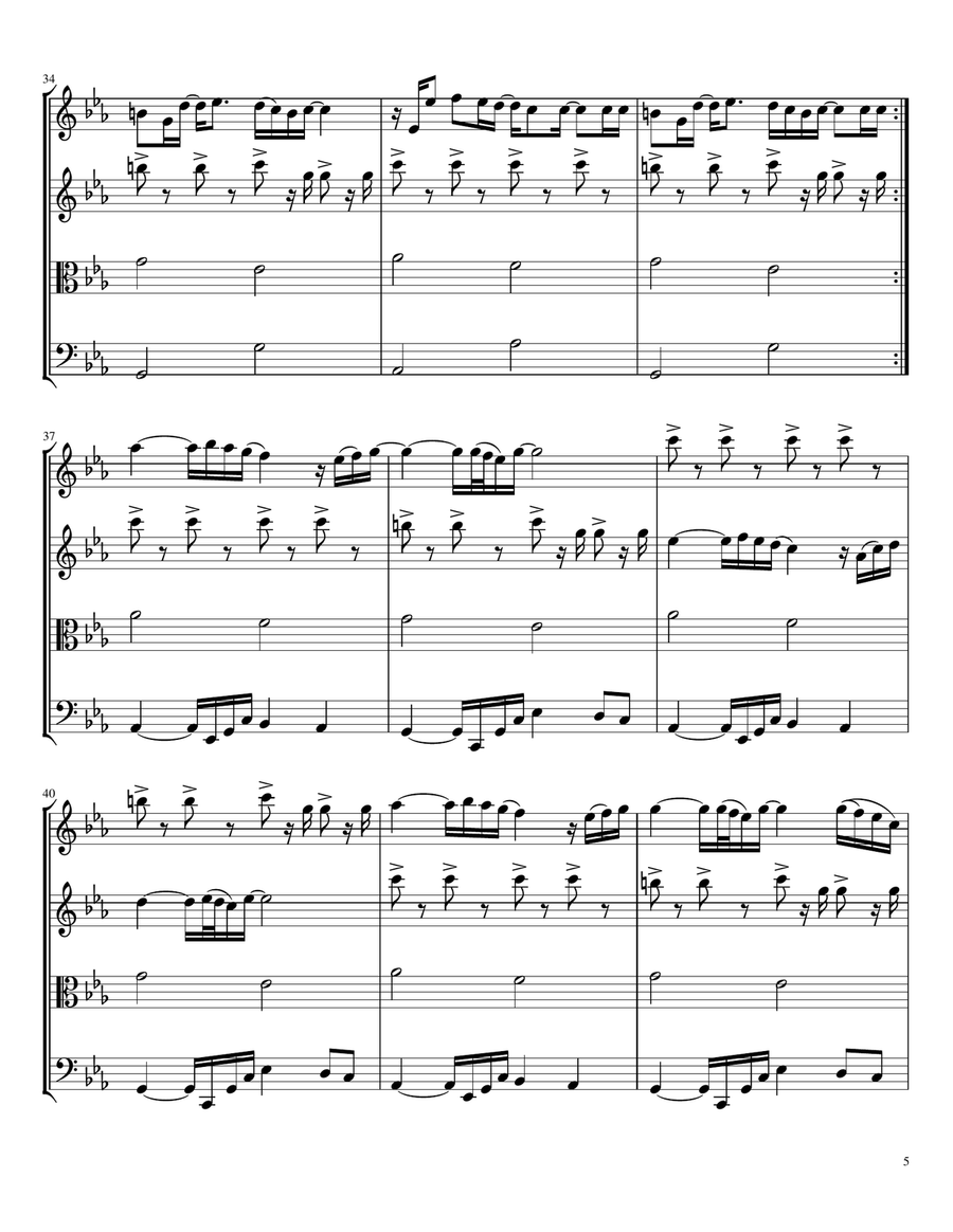 Gangsta's Paradise Gangsta's Paradise String Quartet scores gallery preview page 5