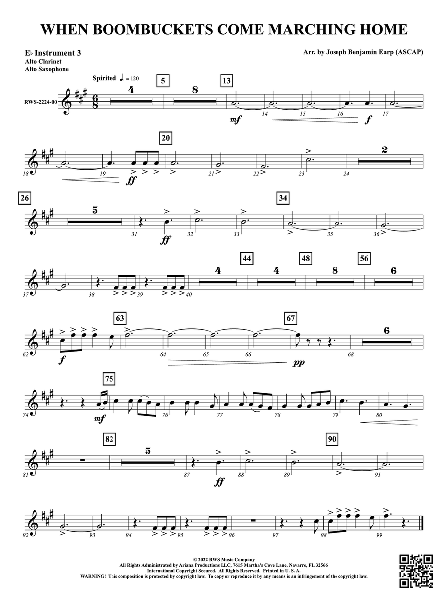 When Boombuckets Come Marching Home: Part 3 - E-flat Instruments E-Flat Instrument scores gallery preview page 1