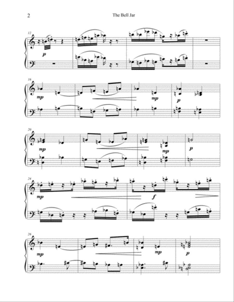 The Bell Jar The Bell Jar Piano Solo scores gallery preview page 2