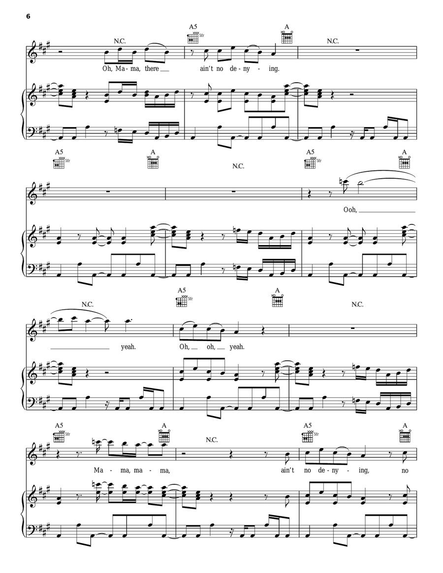 Kashmir Kashmir Piano, Vocal, Guitar scores gallery preview page 6