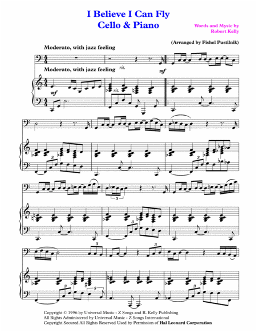 I Believe I Can Fly Piano scores gallery preview page 2