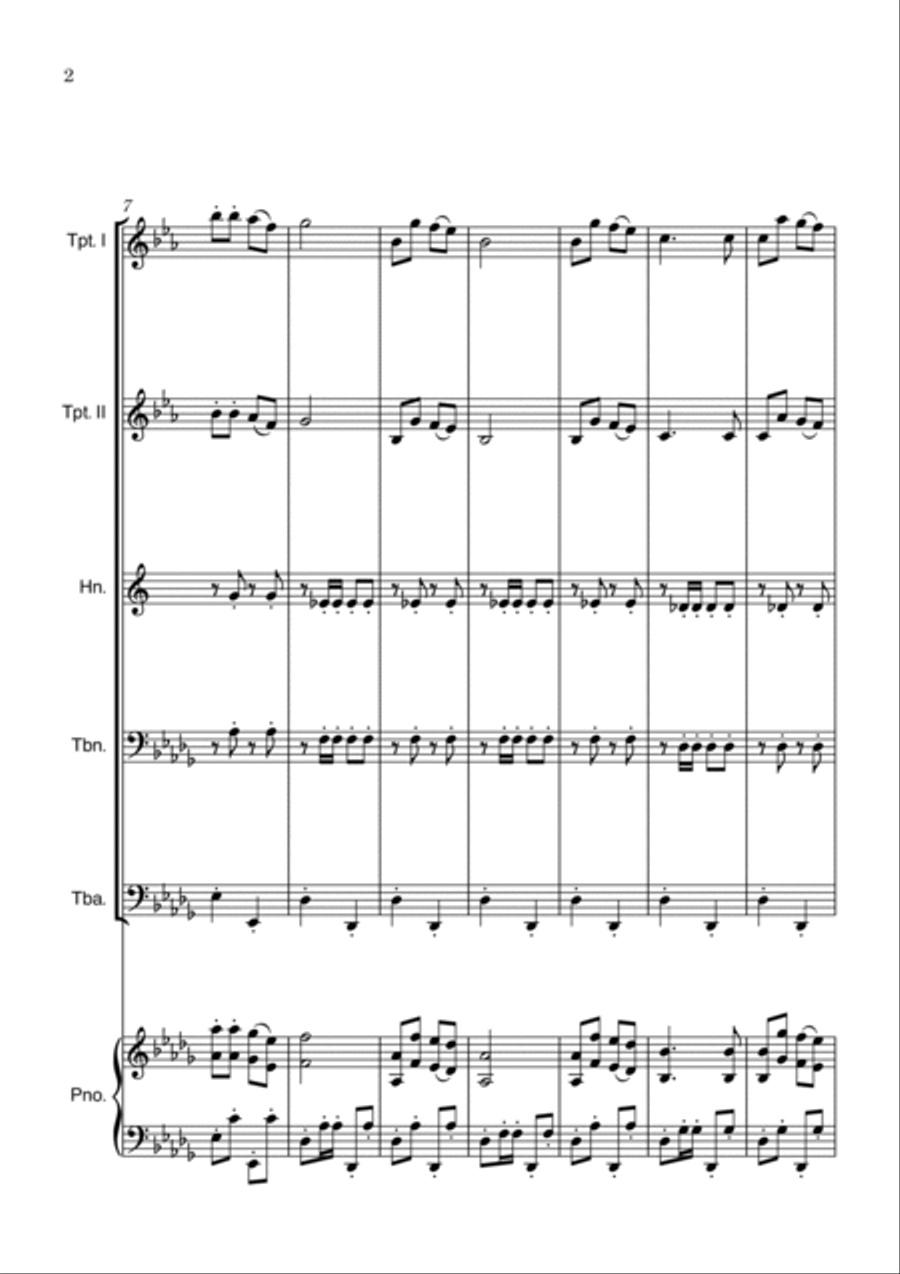 Jingle Bells Brass Quintet scores gallery preview page 2