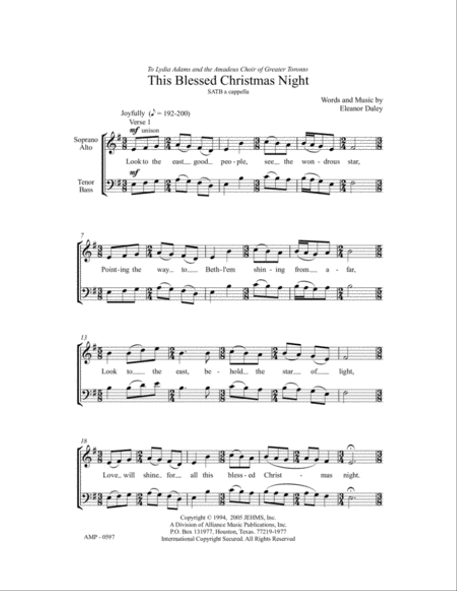 This Blessed Christmas Night 4-Part scores gallery preview page 2