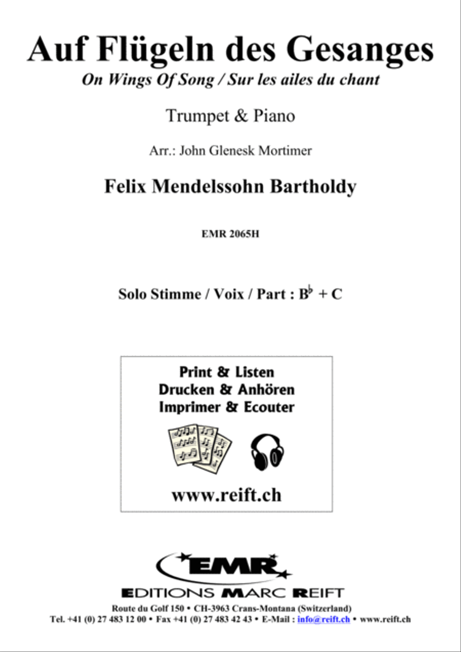 Auf Flugeln des Gesanges Cornet scores gallery preview page 2